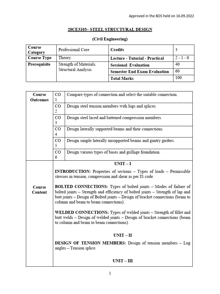 Steel Structural Design Course Overview | PDF | Beam (Structure ...