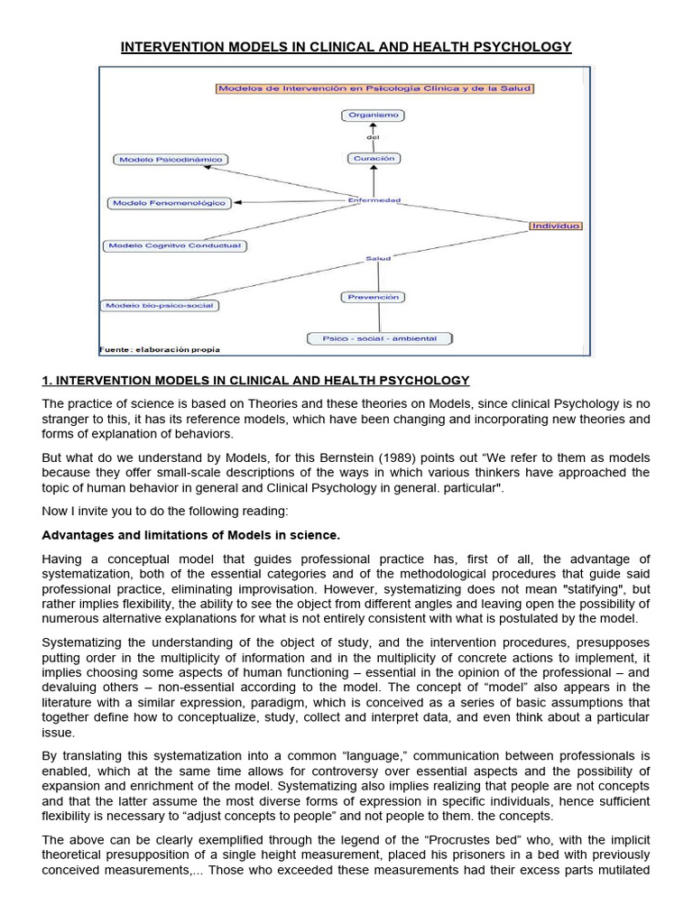 2.intervention Models in Clinical and Health Psychology | PDF | Self ...