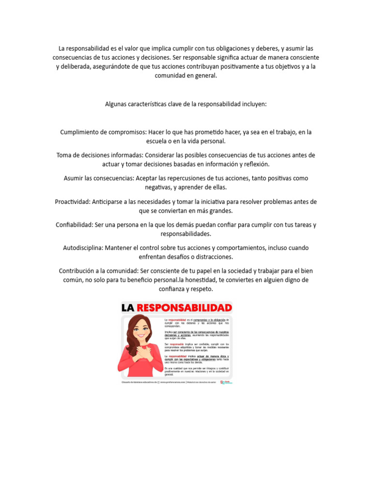 Claves para Ser Responsable | PDF | Crecimiento personal y profesional ...
