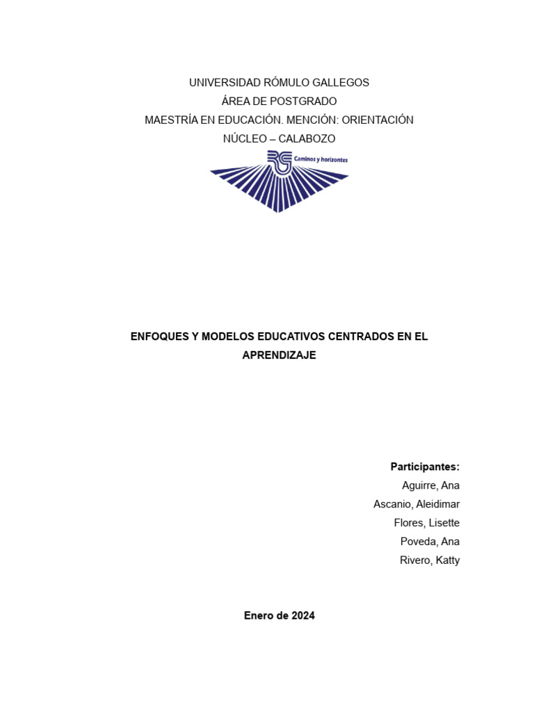 Enfoques y Modelos Educativos Centrados en El Aprendizaje | PDF ...