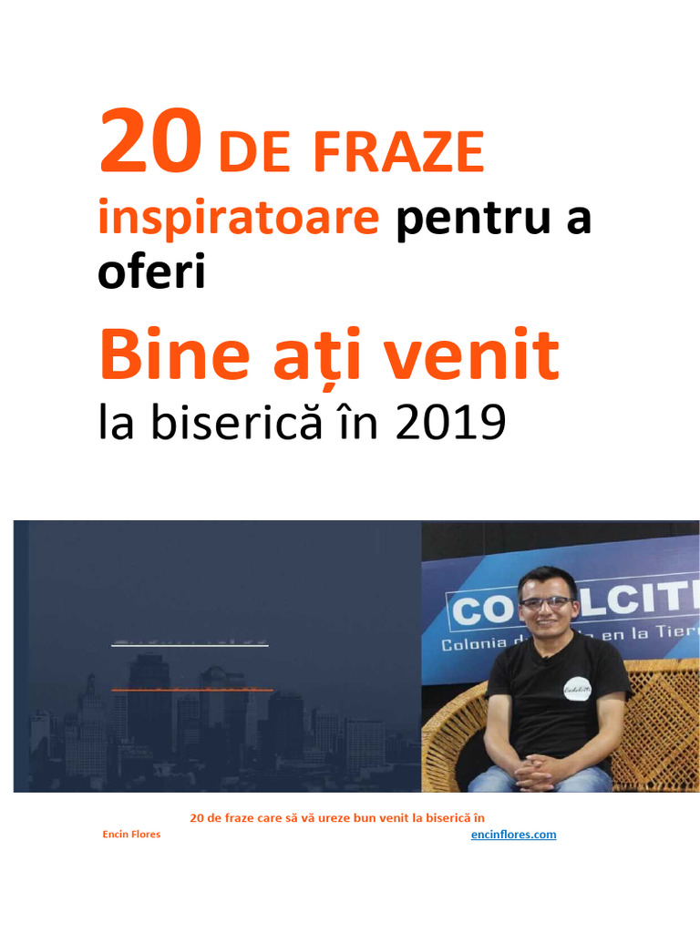 20 de Fraze Inspiratoare de Bun Venit La Biserică | PDF