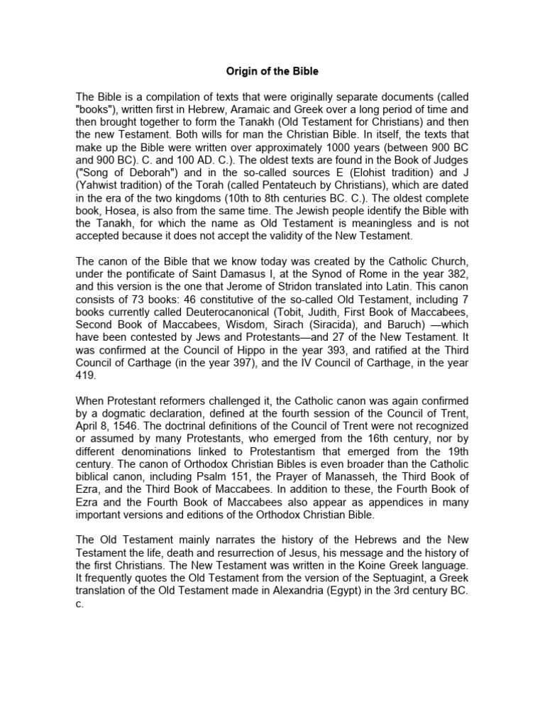 The Origin Of The Bible Pdf