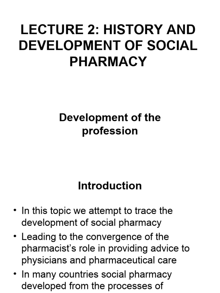 Evolution of Social Pharmacy Roles | PDF | Pharmacy | Pharmacist