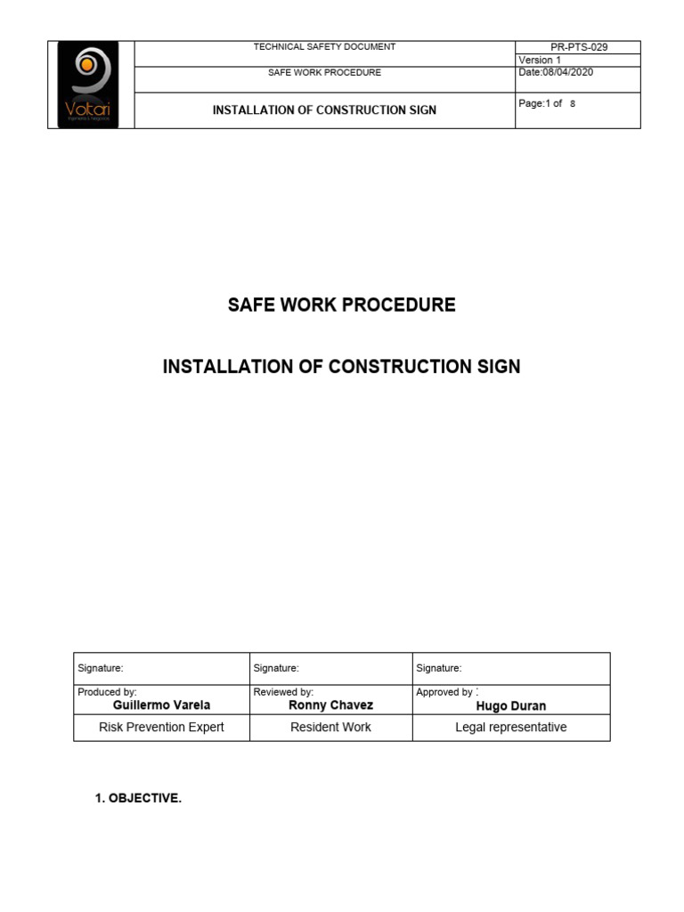Construction Sign Installation Safety Guide | PDF | Safety | Personal ...