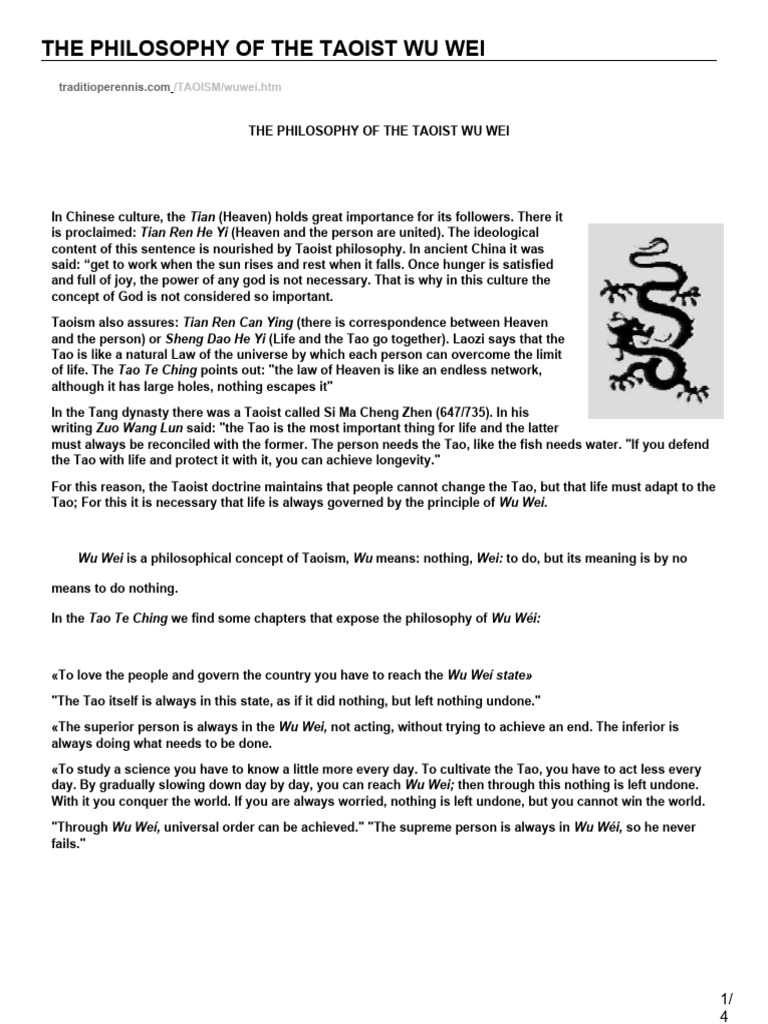 The Philosophy Of Wu Wei Taoist The Philosophy Pdf Tao Laozi