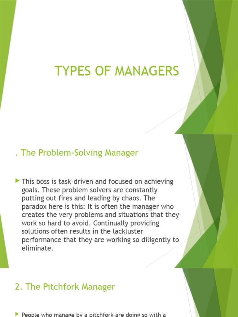 Types of Managers | PDF | Leadership | Psychological Concepts