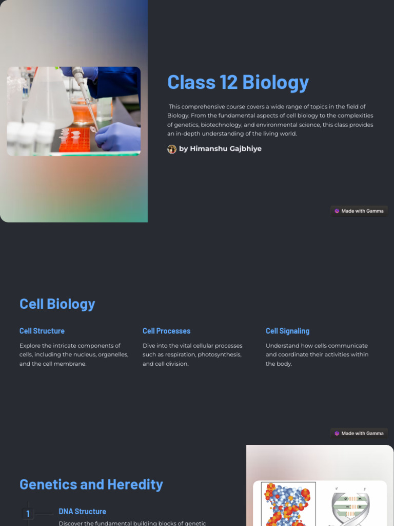 Class 12 Biology Course Overview | PDF | Biology | Genetics