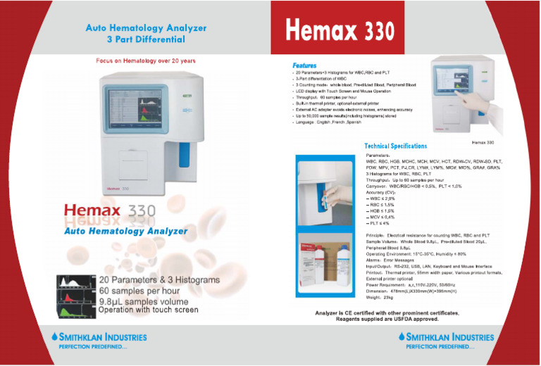 Automated Hematology Analyzer 3 Part | PDF