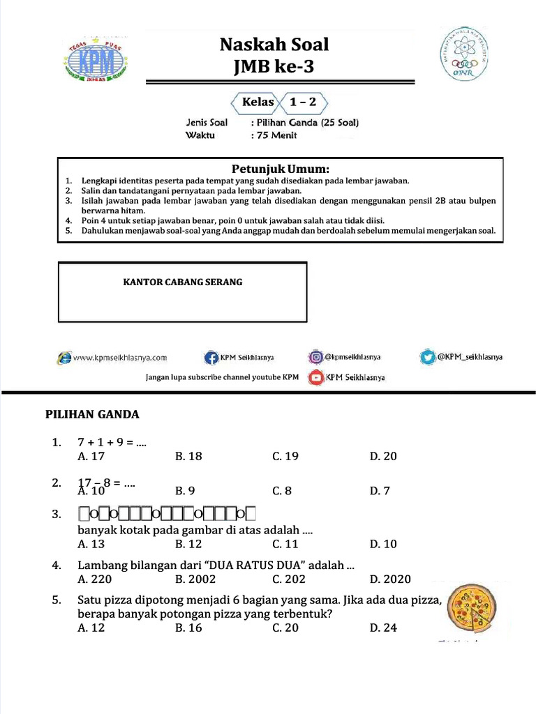 PDF JMB 1 2 Soal Ok - Compress | PDF