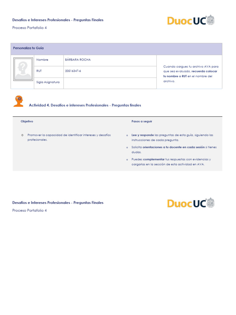 Desafíos e Intereses Profesionales - APP4 - Final | PDF | Aprendizaje ...