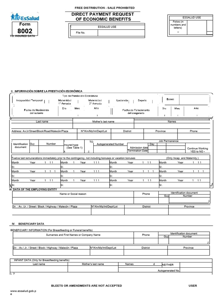 Direct Payment Request Form 8002 | PDF | Identity Document