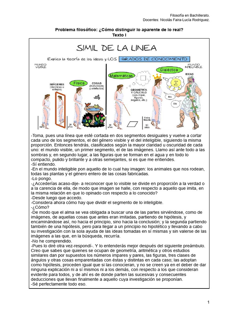 Problema Filosófico: ¿Cómo Distinguir Lo Aparente de Lo Real? Texto I ...