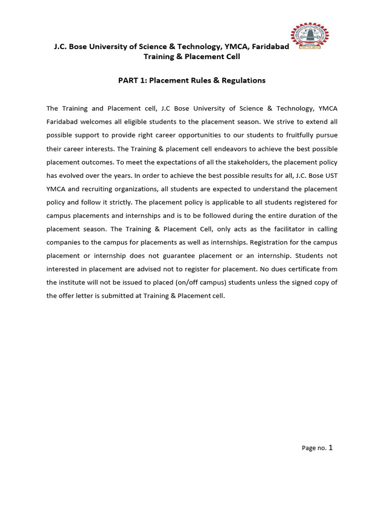 Training Placement Rules Part - 22 | PDF | Recruitment