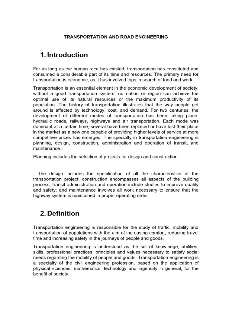 Transportation and highway engineering pdf road transport