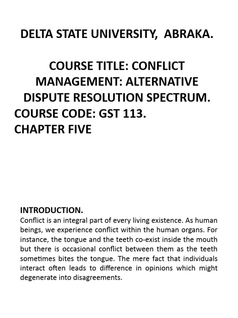 Conflict Management Essentials | PDF | Mediation | Arbitration