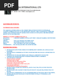 Letter of Intent - Marcona International LTD