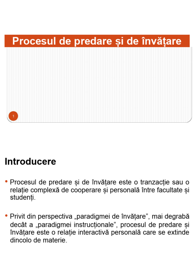 Procesul de Predare Și de Învățare | PDF