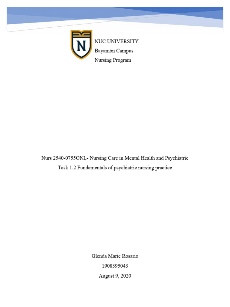 Fundamentals of Psychiatric Nursing | PDF | Mental Health | Psychiatry