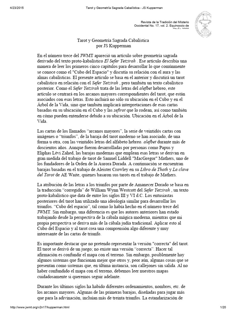 Tarot y geometr a sagrada cabal stica js pdf k bala