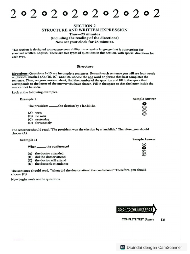 Structure and written expression pdf