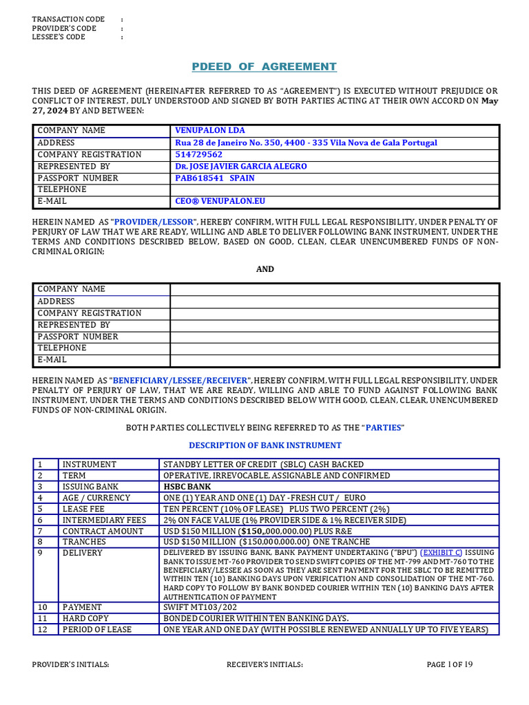 DOA For $150 Million - HSBC | PDF | Letter Of Credit | Lease