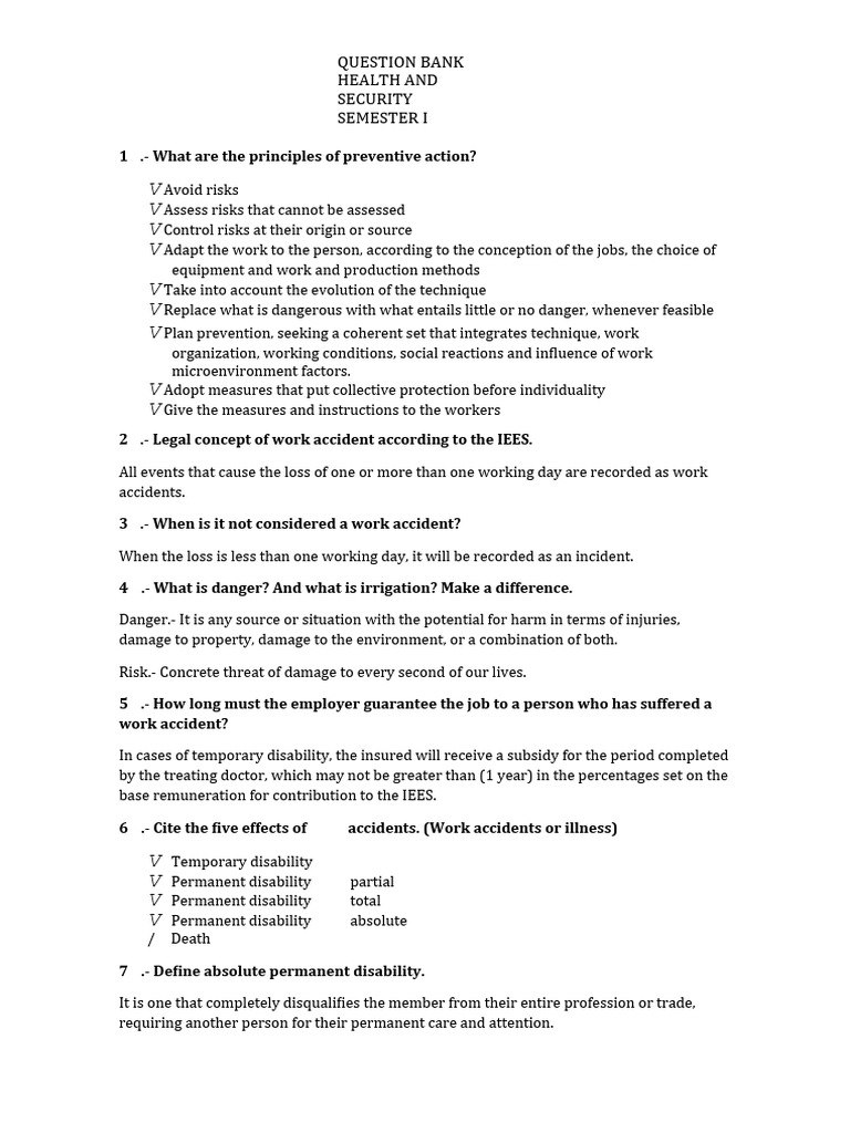 Health and Safety Question Bank PDF Fires Risk