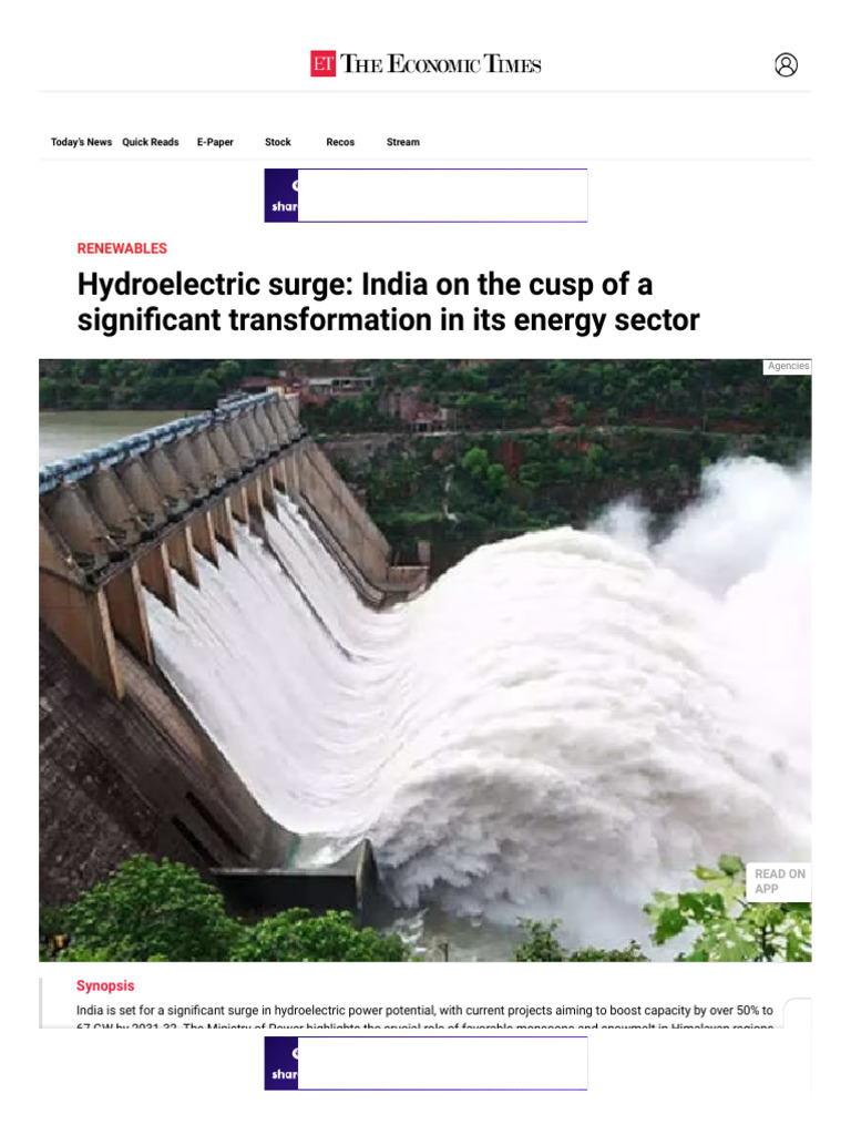 Hydroelectric Surge - India On The Cusp of A Significant Transformation 
