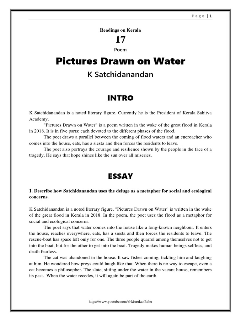 Pictures drawn on water complete notes pdf
