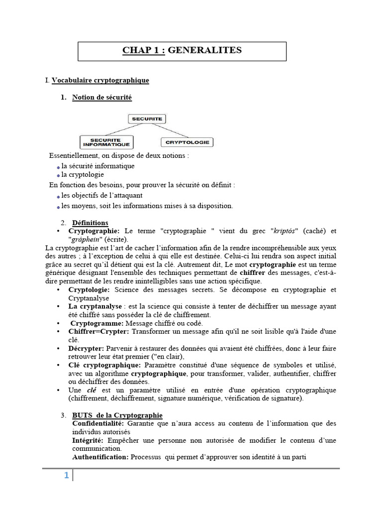 Vocabulaire et principes de cryptographie | PDF | Cryptage | Cryptographie