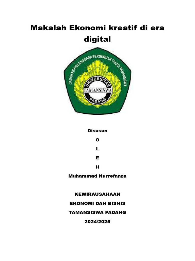 Makalah Ekonomi Kreatif Di Era Digital Rrefanbcr | PDF | Politik