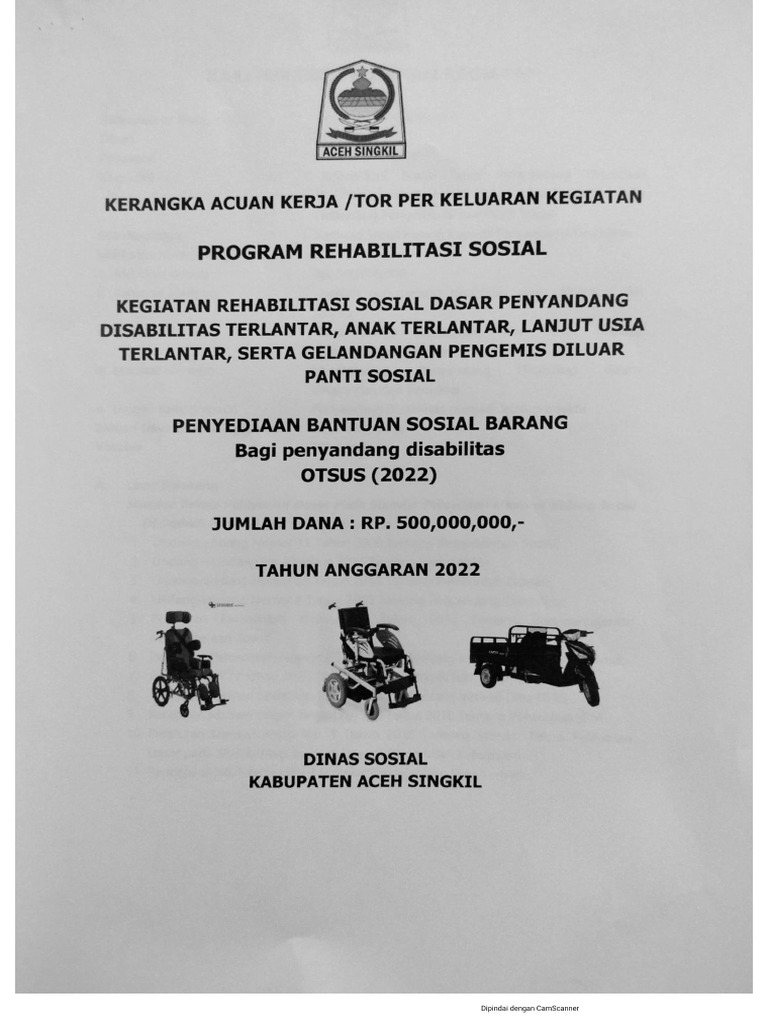 KAK TOR Baru Disabilitas | PDF