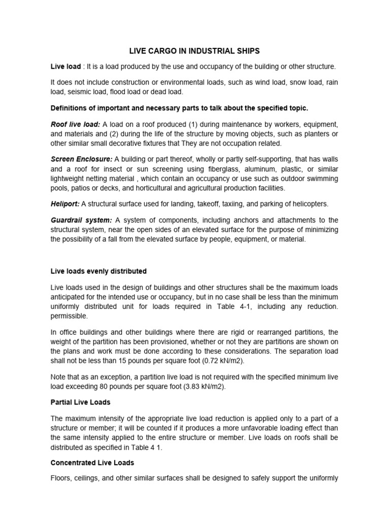 Live Load Considerations in Structures | PDF
