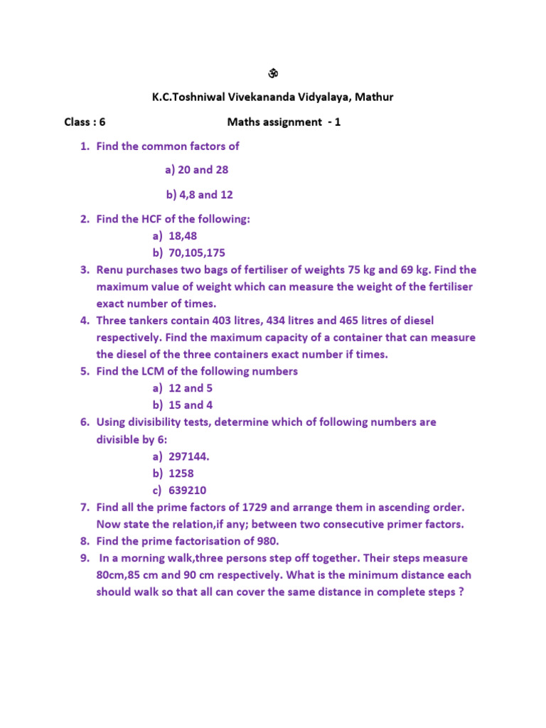 6th Maths | PDF | Teaching Methods & Materials