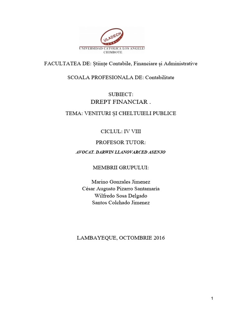 Monografie Expoziție Venituri Și Cheltuieli Publice | PDF
