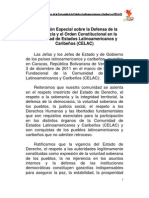 Declaracion Especial Defensa Democracia