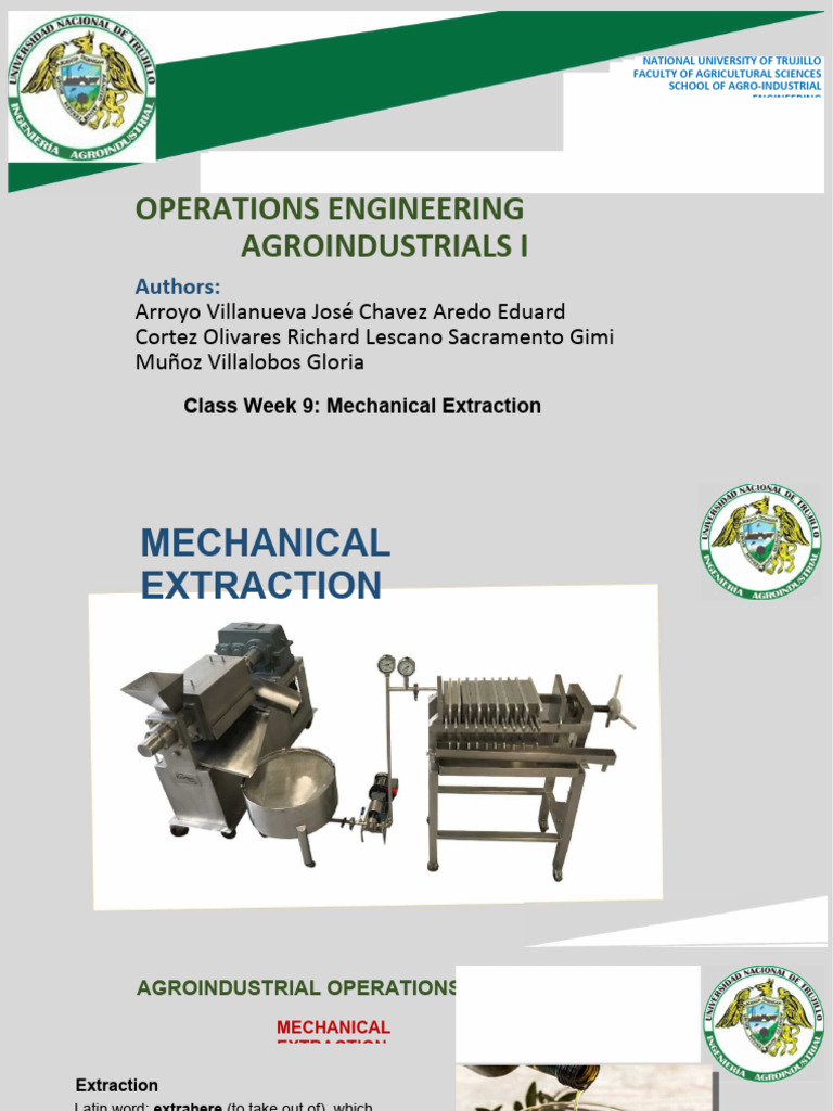 Mechanical Extraction PDF Vegetable Oil Juice