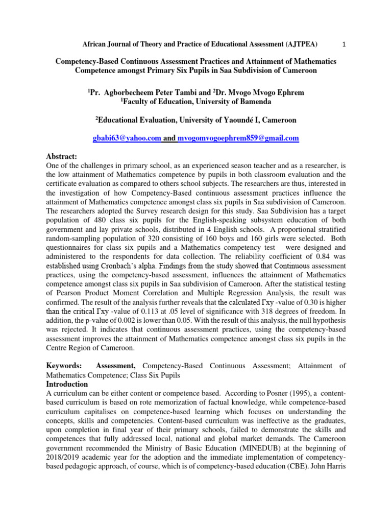 Competency Based Assessment | PDF | Constructivism (Philosophy Of ...