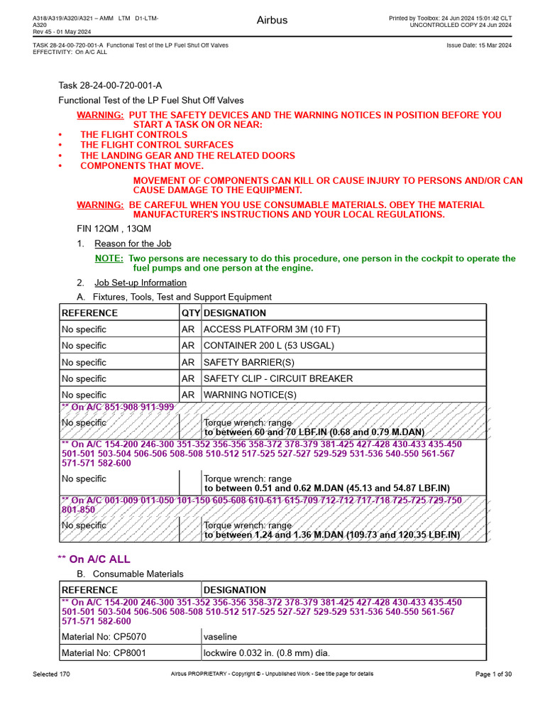 Functional Test of The LP Fuel Shut Off Valves | PDF | Valve ...