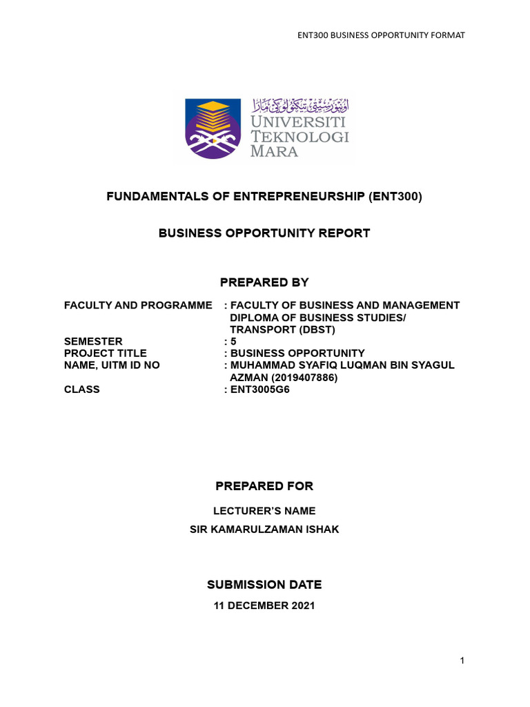 Assignment No.2 - Business Opportunity | PDF | Sales | Customer