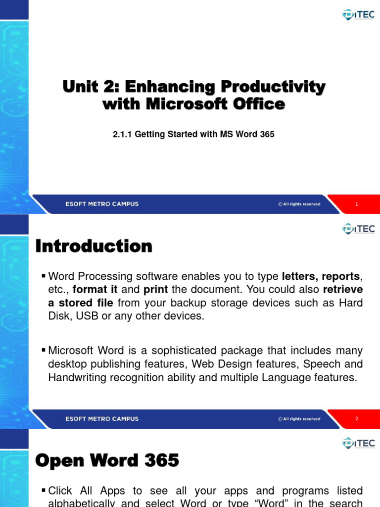 Microsoft Word 365: Getting Started Guide | PDF