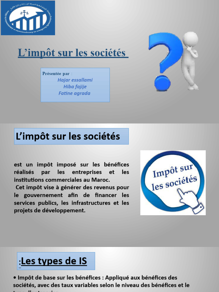 Impôt sur les sociétés au Maroc | PDF | Taxe d'entreprise | Impôt sur ...