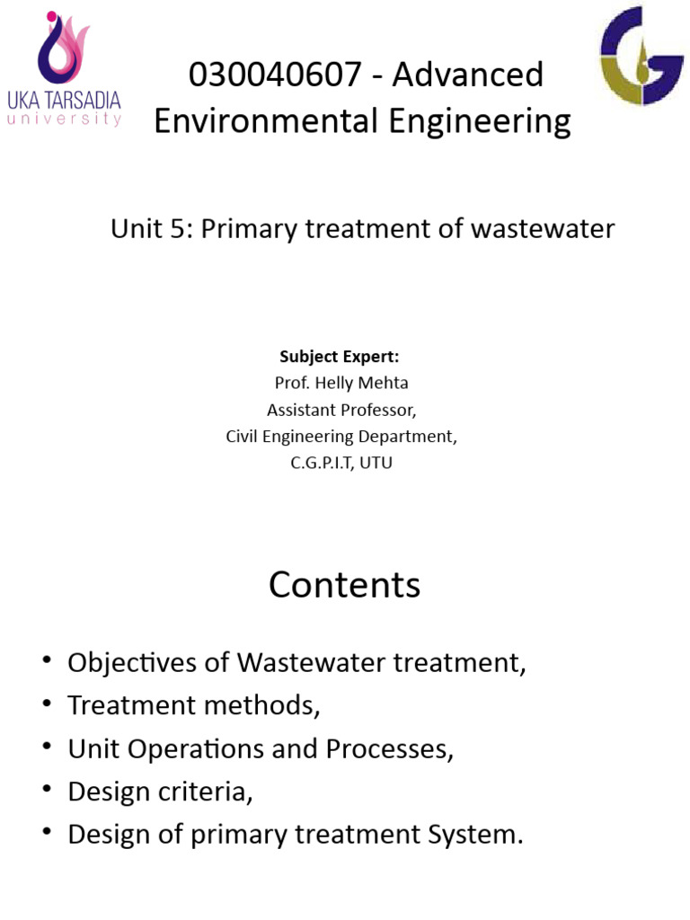 Primary Wastewater Treatment Methods | PDF | Sewage Treatment ...