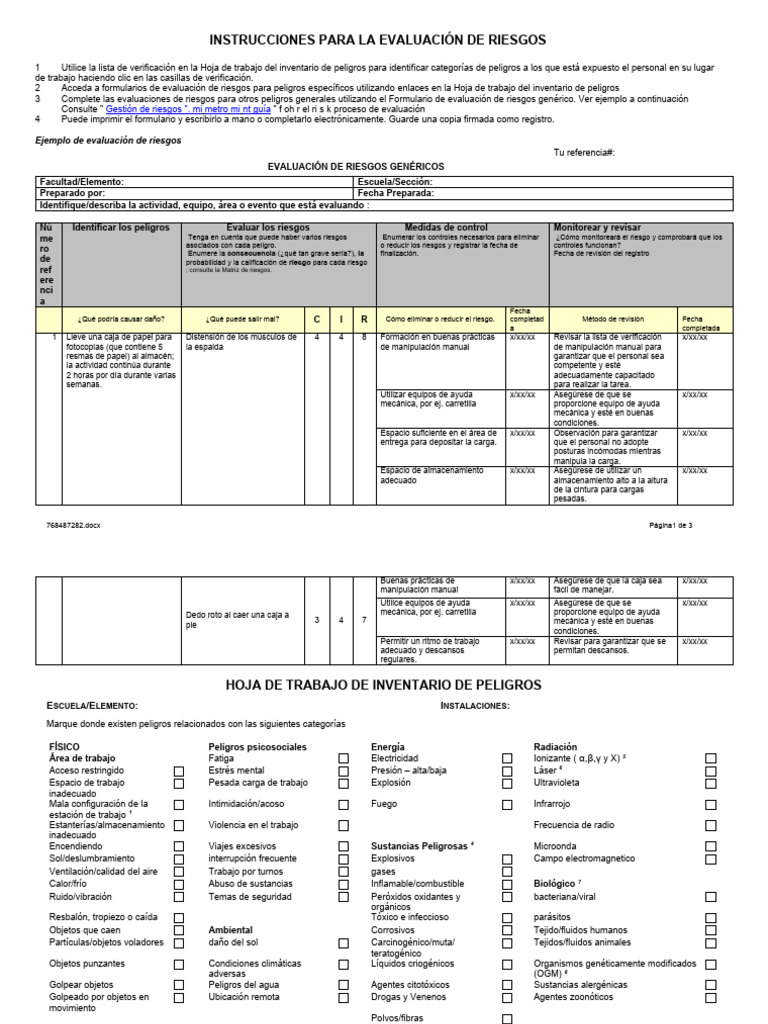 Guía de Evaluación de Riesgos Laborales | PDF | Evaluación de riesgos