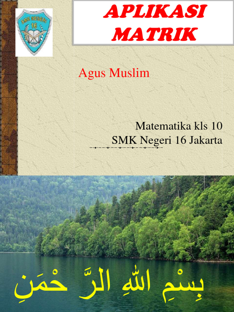 Aplikasi Matriks Agus Muslim Pdf