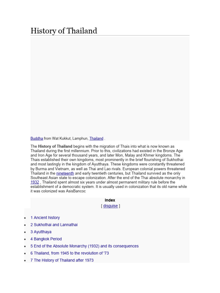 History of Thailand PDF Thailand