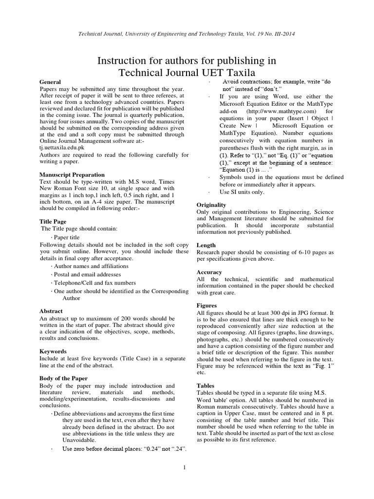 Instructions For Authors Pdf Computing Written Communication