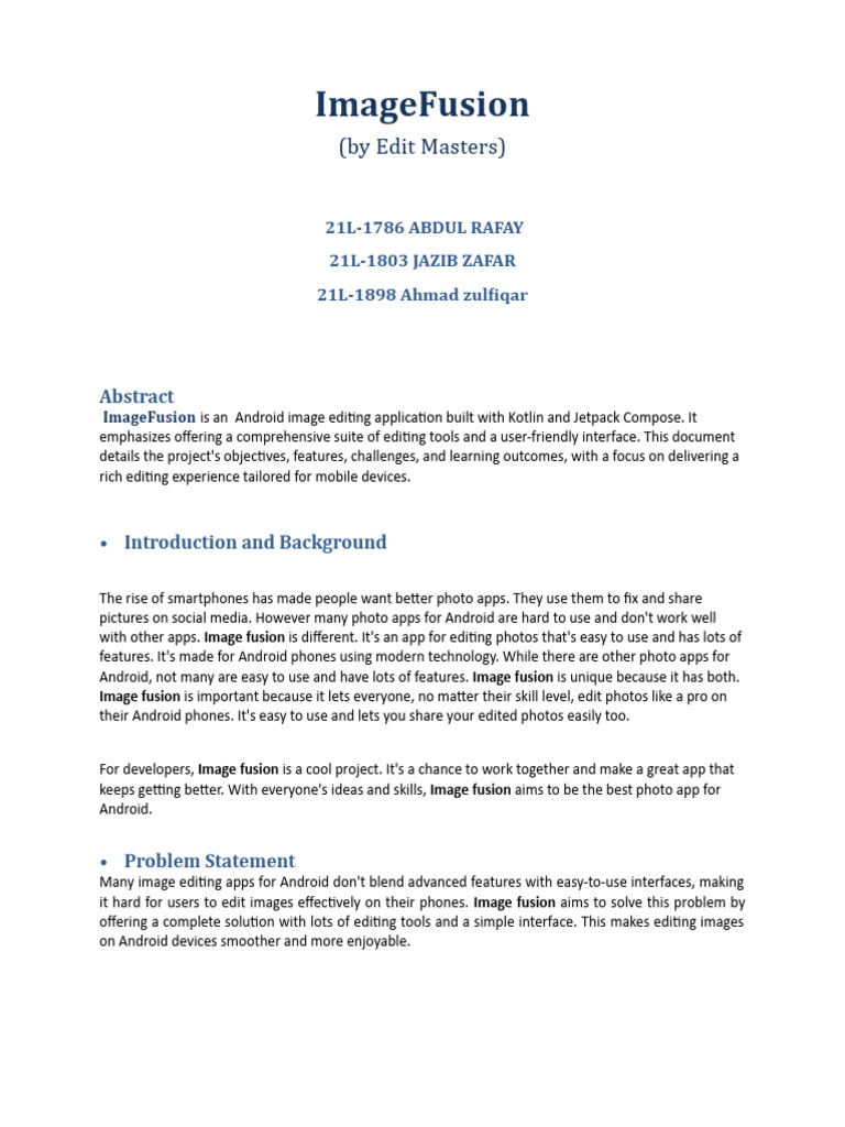 Android Image Editing App Guide | PDF | Usability | Agile Software ...