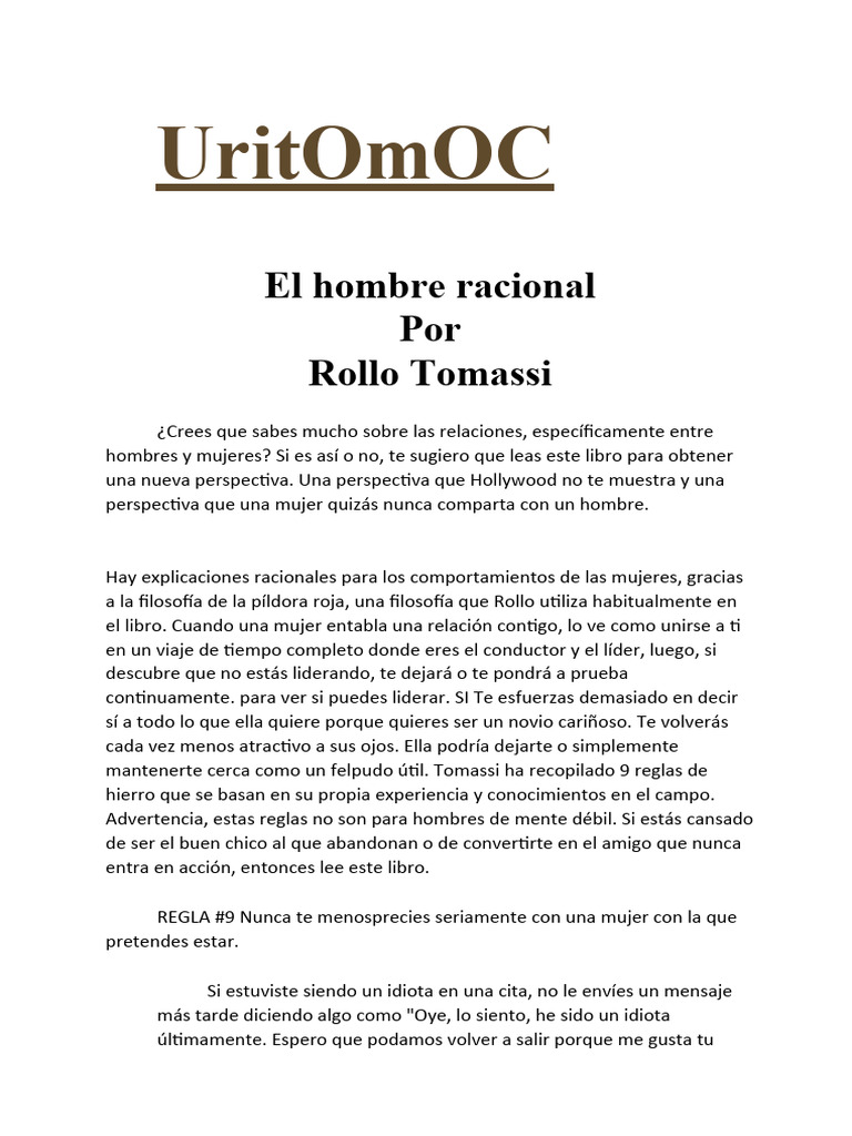 El Hombre Racional: Reglas de Atracción | PDF | Amor | Condón