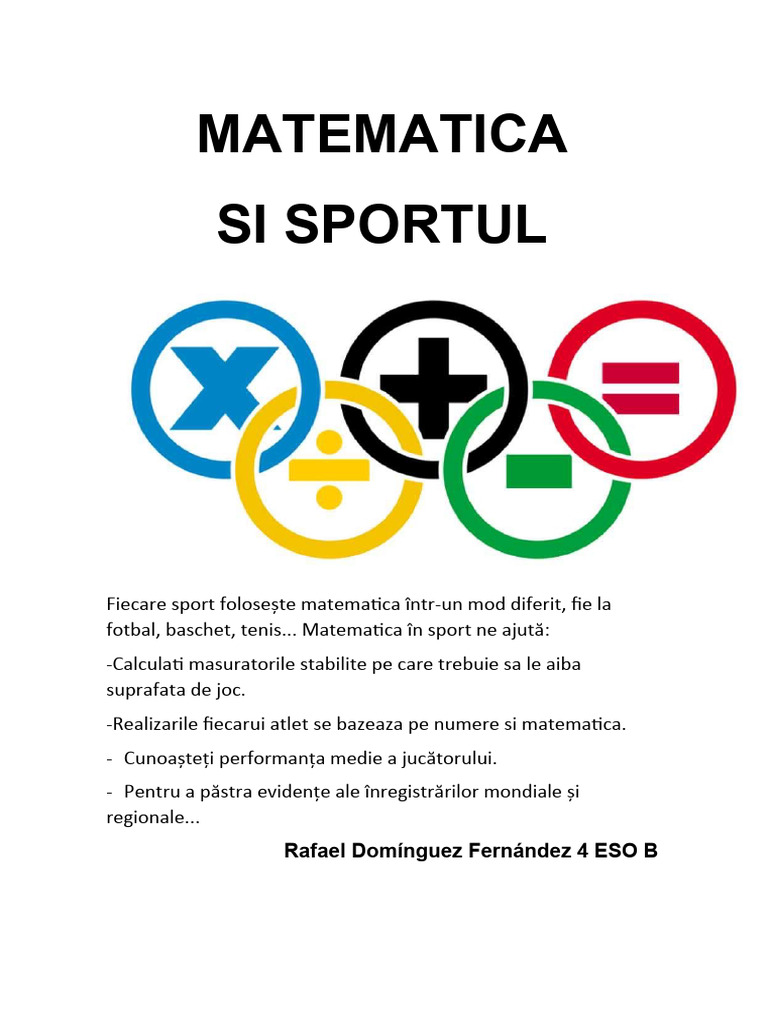 Matematică Și Sport | PDF