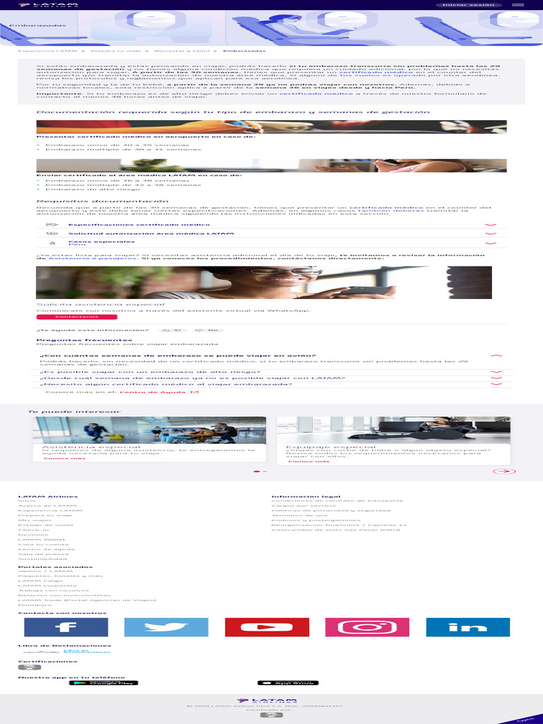 Requisitos para viajar embarazada latam airlines pdf el embarazo